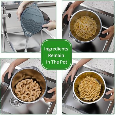 Ситечко OTOmitra Spout для змішування чаші Monsieur Cuisine Connect і Smart, насадка-ситечко для кухонного комбайна MCC Lidl, допоміжний засіб для наливання для MCS, ситечко для пасти BPA Frei, кухонне ситечко, ситечко для зливу овочів (сірий)Ситечко для 