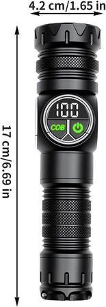 Міцний ліхтарик, багатофункціональний ручний ліхтарик, 4,2 x 17,6 см, міцний, ліхтарик на батарейках із ремінцем на зап&39ястя, аксесуар для роботи на свіжому повітрі, для походів, кемпінгу, полювання