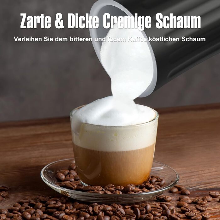 Піноутворювач для молока Ovetedot, піноутворювач для молока 4-в-1 електричний для гарячого і холодного молока, автоматичне вимкнен