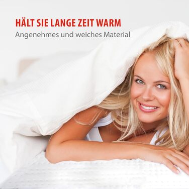 Ковдра з підігрівом Alpina - 80 x 150 см - Підковдра з підігрівом 60 Вт - Ковдра з підігрівом та 3 режимами нагріву - Можна прати в пральній машині на циклі для вовни - Клас захисту II - Поліестер - Білий