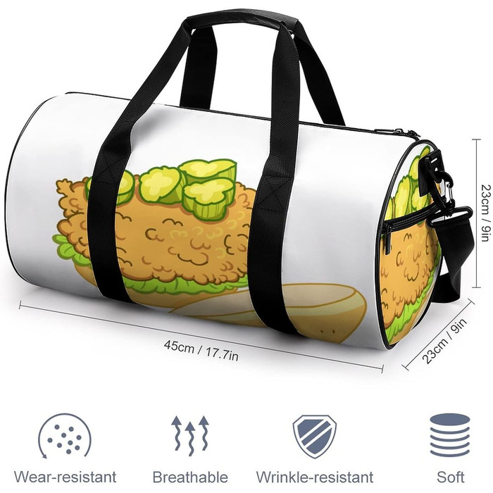 Дорожня сумка-мішок, спортивна сумка з мультяшним принтом Бургер, унісекс для чоловіків та жінок