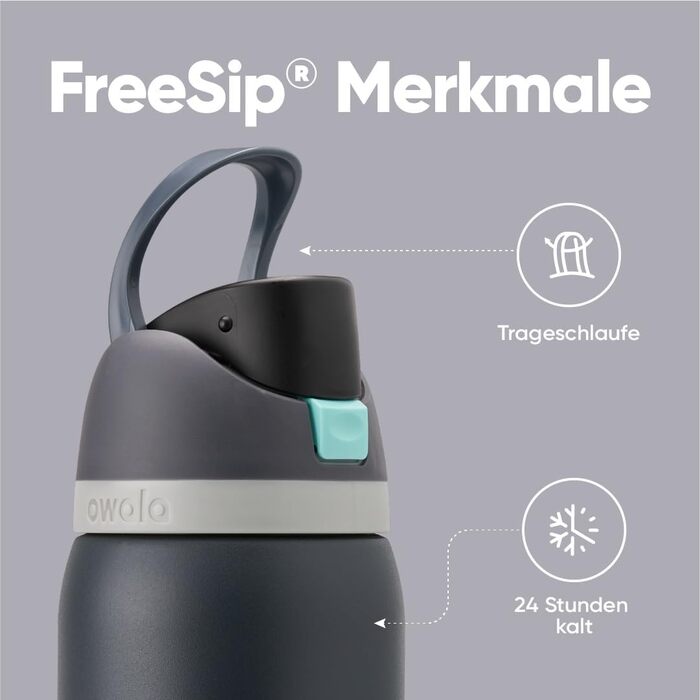 Ізольована пляшка для води Owala FreeSip з нержавіючої сталі, 945 мл, Foggy Tide