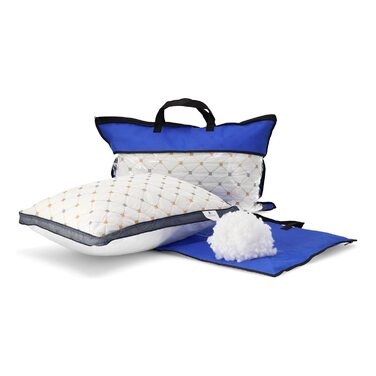 Комплект із 2 подушок, 40 x 60 см, чохол 100 бавовна, наповнювач з мікрофібри 1600 грамів, міцні та підтримуючі подушки для сну, подушки для алергіків, для сну на боці, дихаючі, зручні, висока якість