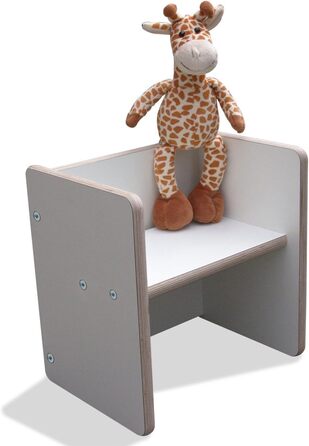 Двосторонній табурет - білий 2 кріплення 2-й вибір Стілець Монтессорі Дитяча лавка Дитяча лавка Табурет зроблений майстрами білий