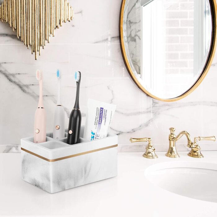 Тримач для зубних щіток Shinowa, 5 відділень електричний тримач для зубних щіток зі зливним отвором підставка для зубних щіток із