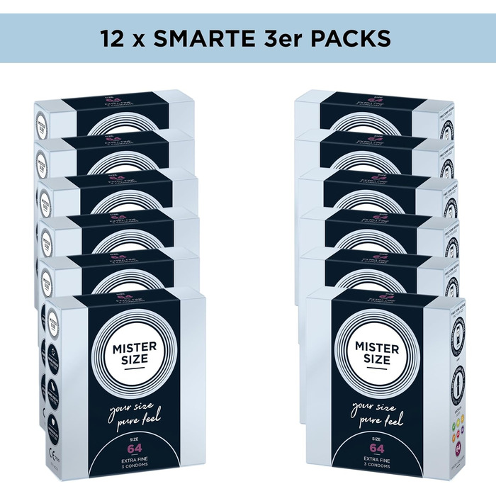 Набір MISTER SIZE 64 мм, 36 презервативів, лубрикант 100 мл