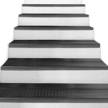 Килимки для сходів гумові зовнішні/внутрішні нековзні сходові килимки чорний розмір 150x30x4cm 150x30x4cm чорний