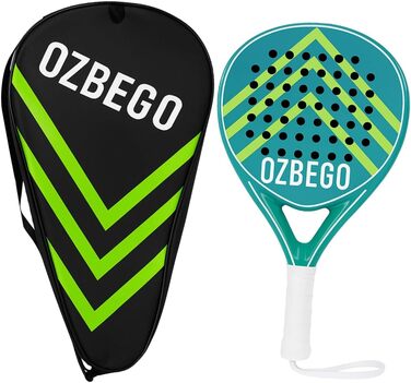 Набір для паделя 100% карбон, 2 ракетки, аксесуари, чорний/зелений