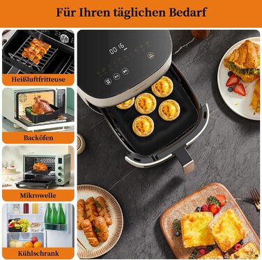 Аксесуари для фритюрниці з 2 силіконовими формами для фритюрниці, двошаровою решіткою для гриля, двозонними аерофритюрницями Аксесуари для фритюрниці Ninja AF300EU AF400EU, COSORI 8.5 л, Cookwise 9 л, мікрохвильова піч, стиль духовки 2