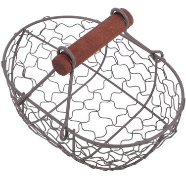 Дротяний кошик для яєць Gatuida для колекціонування Ретро металевий кошик для врожаю, дротяний кошик для зберігання, кухонний органайзер для яєць, фруктів, хліба для дому та вечірки