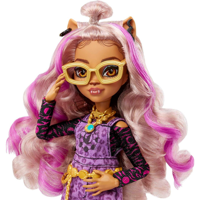 Лялька Monster High Clawdeen, модна лялька-перевертень з рожевим і світлим волоссям, аксесуар для домашніх тварин і ляльок, іграшка для дітей віком від 4 років, лялька-вовк HHK52 Clawdeen