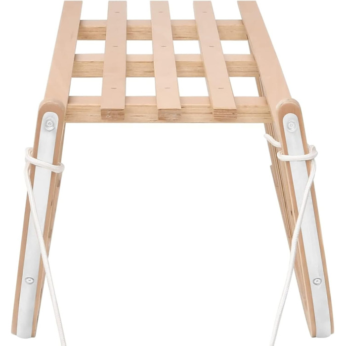 Сани Давос дерев'яні санки снігові з тяговим канатом для зимових видів спорту катання на лижах на відкритому повітрі 110 х 40 х 34