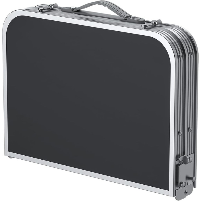 Складаний кемпінговий стіл EYPINS, регульована висота, портативний кемпінговий стіл, маленький складний стіл (58x40 см у 3 рівнях висоти) - чорно-сріблястий, алюмінієвий каркас - для кемпінгу, саду, пікніка та використання на свіжому повітрі, стільниця з 