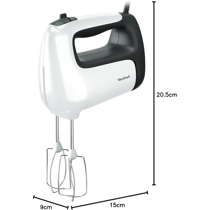 Ручний міксер Tefal HT4601 Prep'Mix, пластик, сталь, 500 Вт, білий/графіт