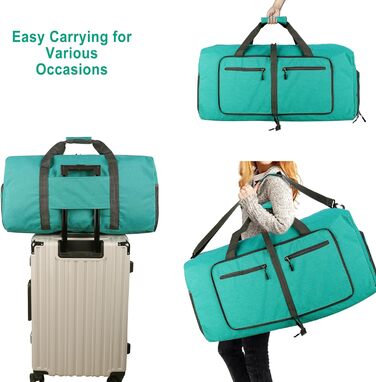 Спортивна сумка-валіза 60л, складана, водонепроникна, з відділенням для взуття, для подорожей, спорту, тренувань, відпочинку (колір зелений конопляний)