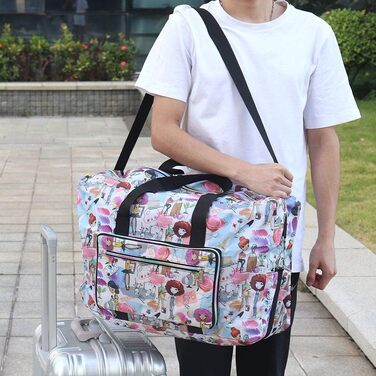 Велика складна дорожня сумка Arxus Носіть дорожню сумку поверх багажу на вихідних за допомогою плечового ременя. Дівчата малюють.