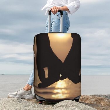 Еластичний чохол для валізи з принтом, захисний чохол для багажу, стійкий до подряпин, розмір 85 см, чорний колір