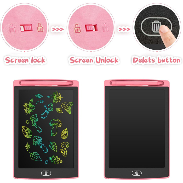РК-планшет для письма, іграшка для дітей 8,5 дюймів, 2 упаковки дошки для малювання, РК-дошка для письма для дітей, іграшки для ді