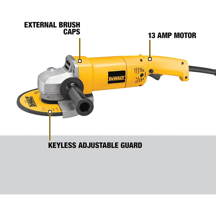 Дюймова середня кутова шліфувальна машина DeWalt DW840, 7-