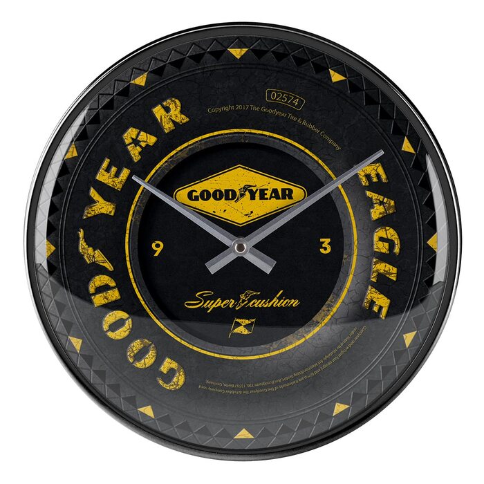 Ретро-настінний годинник Nostalgic-Art, Ø 31 см, Goodyear Wheel