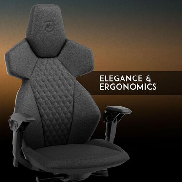 Ігрове крісло noblechairs Dawn TX сірого кольору ергономічне робоче крісло зі складними підлокітниками, синхронним механізмом, оббивкою з повітропроникної тканини, поперековою опорою, універсальними колесами, гранітним покриттям
