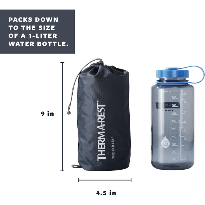 Надувний надлегкий килимок для сну, дуже теплий, колір Нептун, розмір RW (64 x 183 см)