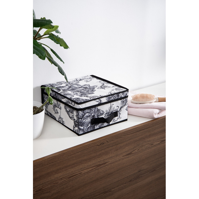 Кошик Idea Home NP-101M Anthracite Flowers 30x28x15 см (7058547)