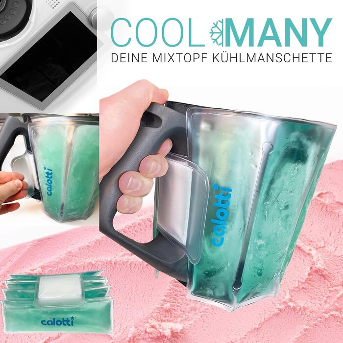 Ваш охолоджуючий рукав для міксерної чаші Thermomix TM6, TM5 і TM31. Просто зачепіть і закрутіть навколо миски для змішування та остудіть. Тримає миску для змішування в прохолоді протягом години. TM5, TM6 і TM31 Монетний двір