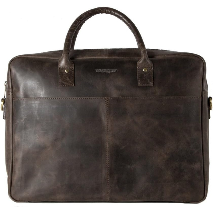 Портфель (M). Велика сумка, сумка для ноутбука і сумка через плече зі шкіри ручної роботи. Високоякісна чоловіча сумка з натуральн