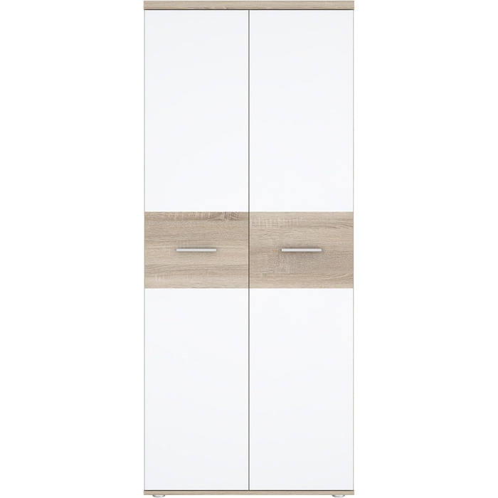 Гардероб Forte WINNIE 80, сучасна шафа, дитяча шафа, спальня, скандинавський стиль, 2-дверна, декор дуба сонома/білий, 80 см завширшки x 189 см заввишки x 53 см завглибшки