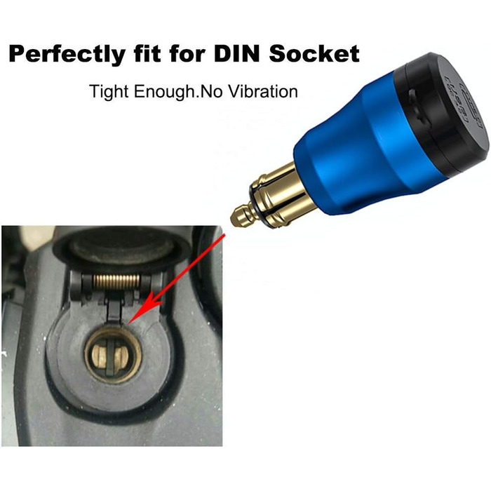 Алюмінієвий 30-ватний зарядний пристрій з DIN-роз'ємом живлення для типу C та швидкої зарядки USB 3.0 Мотоцикл DIN адаптер водонеп