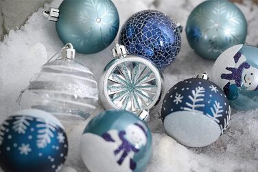 Різдвяні кульки 16 шт сріблясто-блакитний Valery Madelyn
