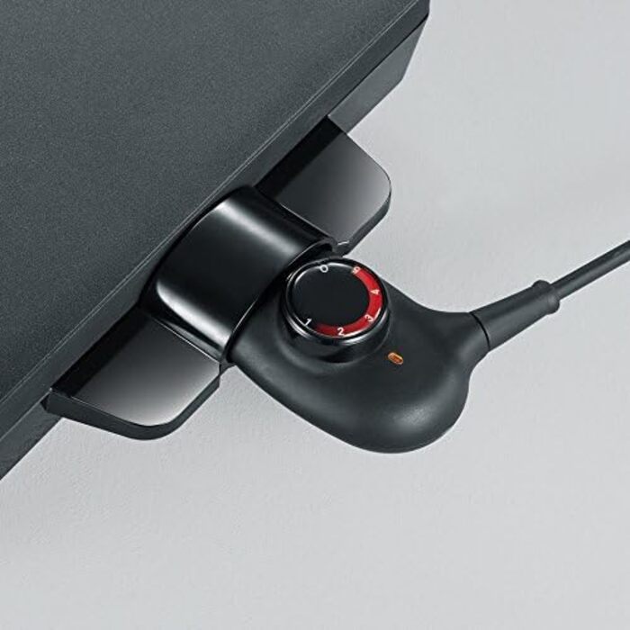 Гриль SEVERIN Table для м'яса, риби та овочів, плита XXL Teppan Yaki з антипригарним покриттям, електрогриль з піддоном для крапель жиру та регулятором температури, чорний, KG 2397