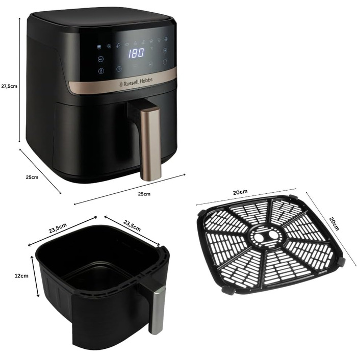 Аерофритюрниця Russell Hobbs Satisfry Rapid Air Fryer, 4,3 л, чорна