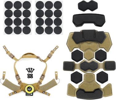 Тактичні накладки на шолом та регульований ремінець для підборіддя шолома для Tactical Fast Me ACH Bump FMA EXF Запасний комплект аксесуарів кольору хакі