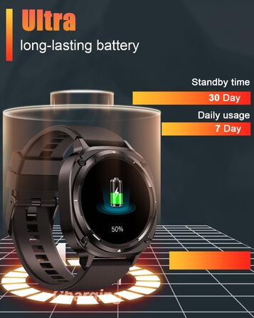 Чоловічий смарт-годинник, 1,45-дюймовий AMOLED смарт-годинник із здійсненням/прийомом дзвінків, 115 спортивних режимів, фітнес-годинник із пульсометром/крокоміром/монітором сну, водонепроникний спортивний годинник IP68, подарунок для нього, чорний смарт-г