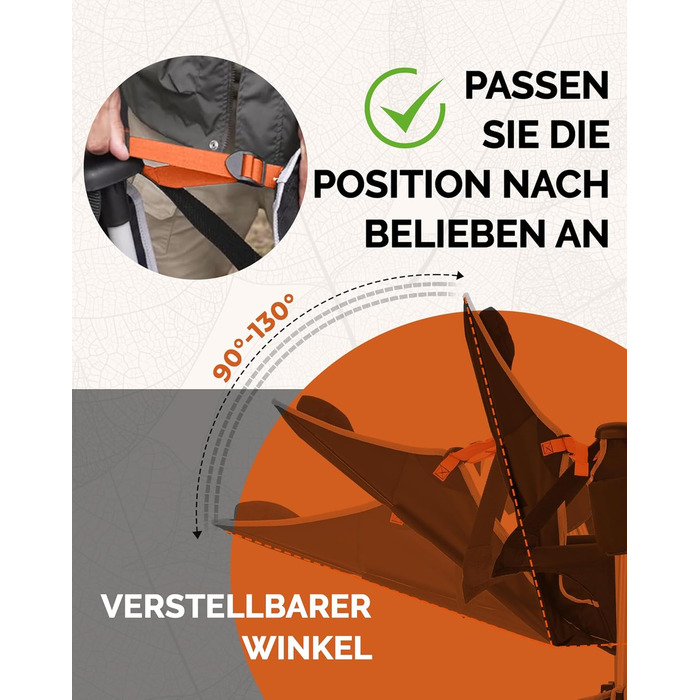 Легке крісло-гойдалка для кемпінгу KingCamp, складне крісло-гойдалка для кемпінгу з 3 регульованими спинками, розкладне вуличне крісло-гойдалка з тримачем для напоїв, підвісне крісло-гойдалка для використання в приміщенні, вітальня, сад, патіо, чорне з пі