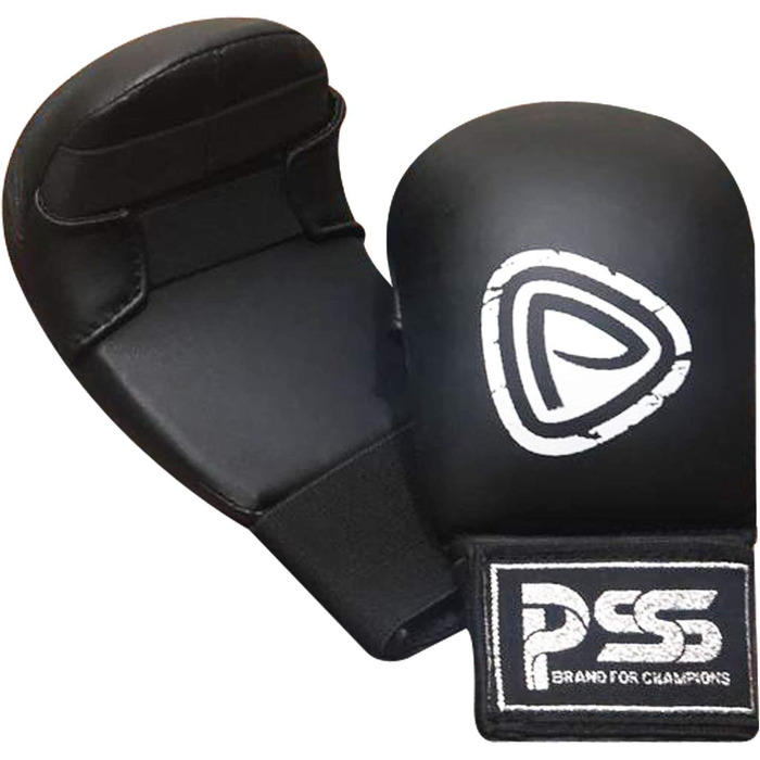 Дитячі рукавички для карате без пальців, захист для карате, юніорські, без великого пальця, зі штучної шкіри, чорні, сині, червоні, розмір S, чорні