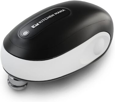 Електричний консервний нож Kitchen Mama One-to-Go - відкривається одним дотиком (автостоп), відкривач без гострих країв, з практичним знімачем кришки, працює від батарейок (білий) One-to-go - білий