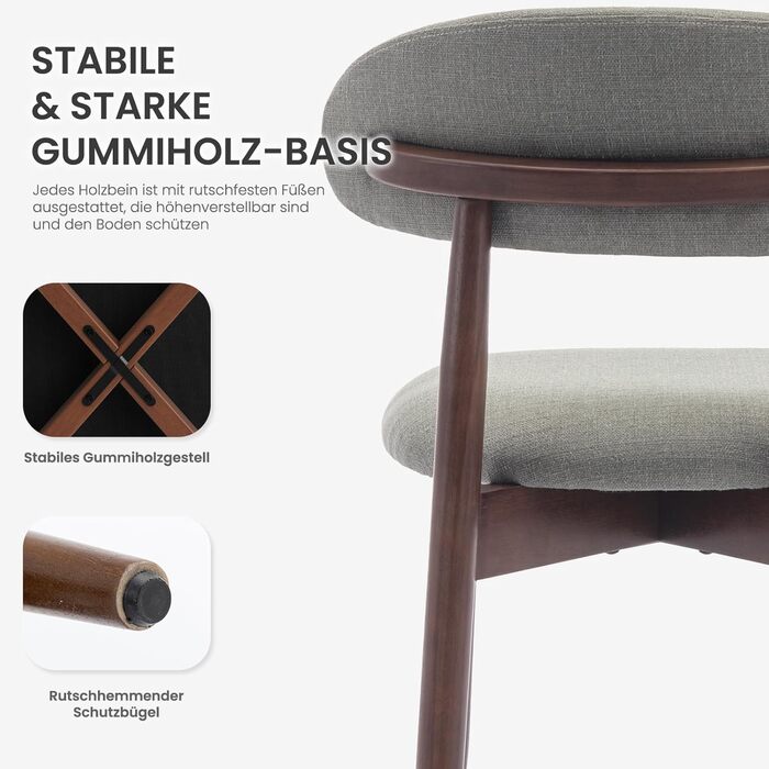 Комплект кухонних стільців COLAMY з 4 предметів, сучасні м&39які обідні стільці з фіксованою спинкою, тканинний обідній стілець з дерев&39яними ніжками для їдальні, кухні, ресторану, зелений зелений комплект з 4 предметів