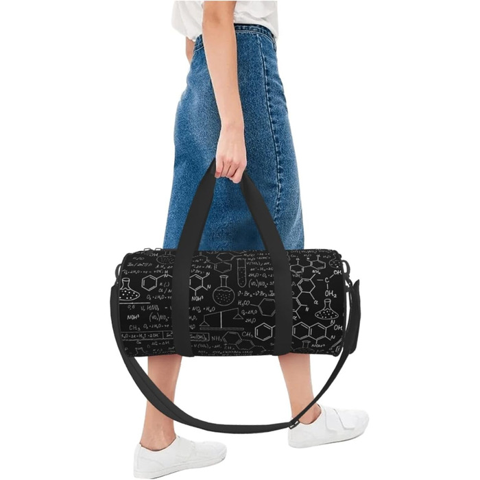 Дорожня сумка Ананас, кругла, великої місткості, легка та міцна, ідеальний подарунок для походів, відпустки, ділових поїздок та іншого, абстрактний науково-хімічний 3D малюнок, універсальний розмір