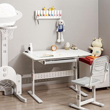 Регульований дитячий стіл 100 x 60 см, стіл з регульованою висотою для дітей з шухлядою