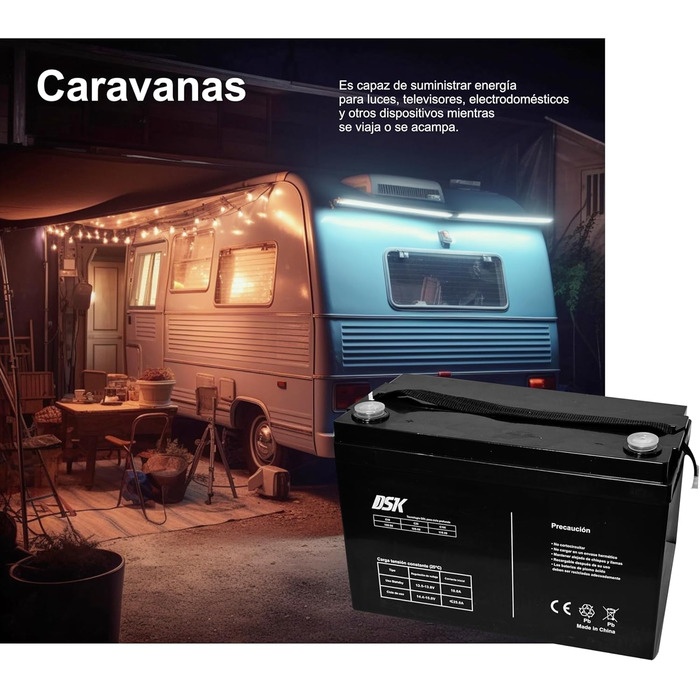 Акумуляторна батарея DSK 12V 9Ah Універсальний адаптер F1/F2 в комплекті Розміри 1565x100 мм Для ДБЖ, сигналізацій та електромобілів