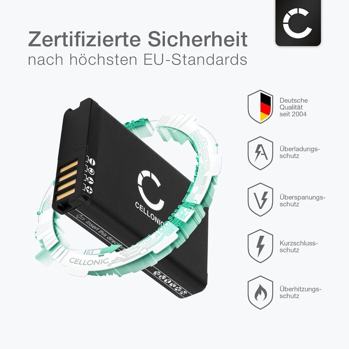 Акумулятор для навігації, сумісний з Garmin VIRB, Monterra VIRB Elite Alpha 100 (2200 мАг, 3,7 В) 2 шт. 2 акумулятори