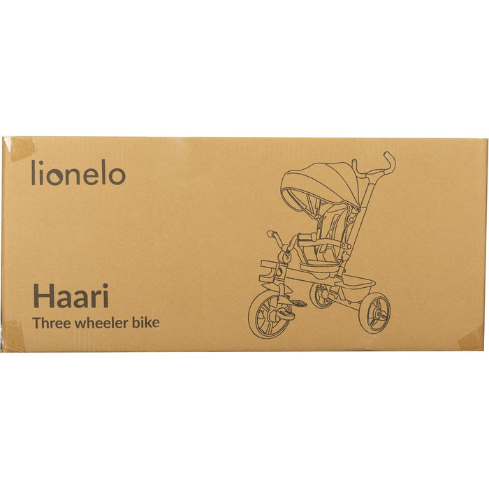 Триколісний велосипед LIONELO Haari 2в1 з прогулянковою ручкою від 18 місяців до 25 кг, передній і задній хід, безкамерні гумові ш