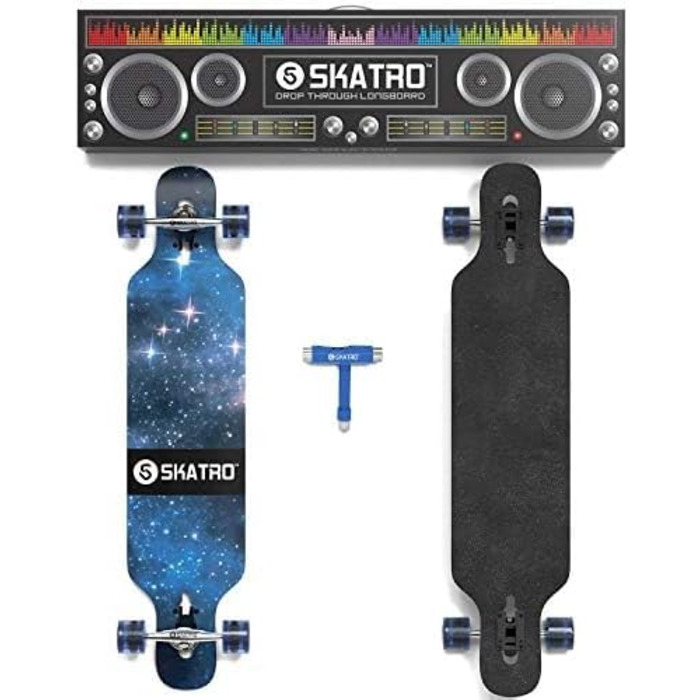 Лонгборд SKATRO Drop Through Freeride Galaxy 1 40" drop-through cruiser фрірайд 8-шаровий клен ABEC-9 безкоштовний T-Tool у комплекті повний компліт для карвінгу слайдів оригінал 2025