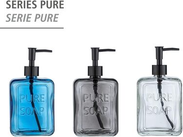 Дозатор для мила WENKO Pure Soap, багаторазовий дозатор для рідкого мила з високоякісного скла, великий дезінфікуючий дозатор для