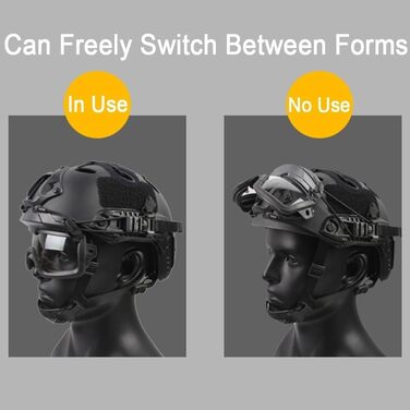 Тактичні шоломи TS TAC-SKY Fast, зовнішні відкидні, захисні окуляри унісекс для використання на відкритому повітрі, стрільби, страйкболу, пейнтболу CS(T)
