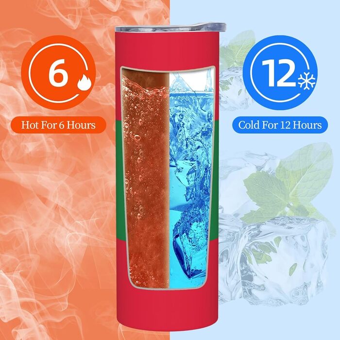 Кухоль з прямою трубочкою, дизайн мальдівський прапор, дорожній кухоль з принтом, підходить для кемпінгу, офісу та дому, 590 мл