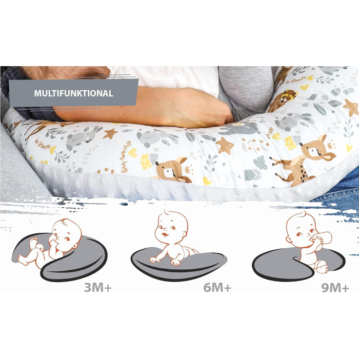 - Nursing Pillow Small Nursing Breasting Pillow for on the go Deer Grey, 130